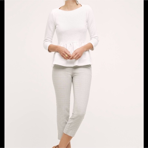 Anthropologie Amadi White Peplum Top - Picture 4 of 8